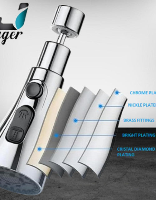 3 Modes Kitchen Faucet Spray Head Water Saving 360 Swivel Ball Nozzle Tap