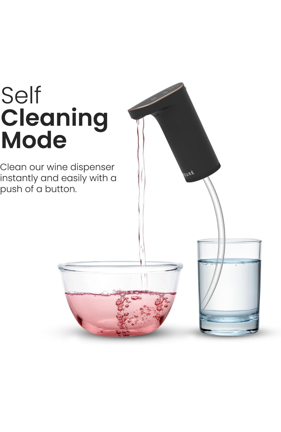STöK (ST-AD01) Smart Alcohol Dispenser and Wine Aerator, Peg Measurer Dispenses 1-999ML with Instant Wine Aeration and Self Cleaning