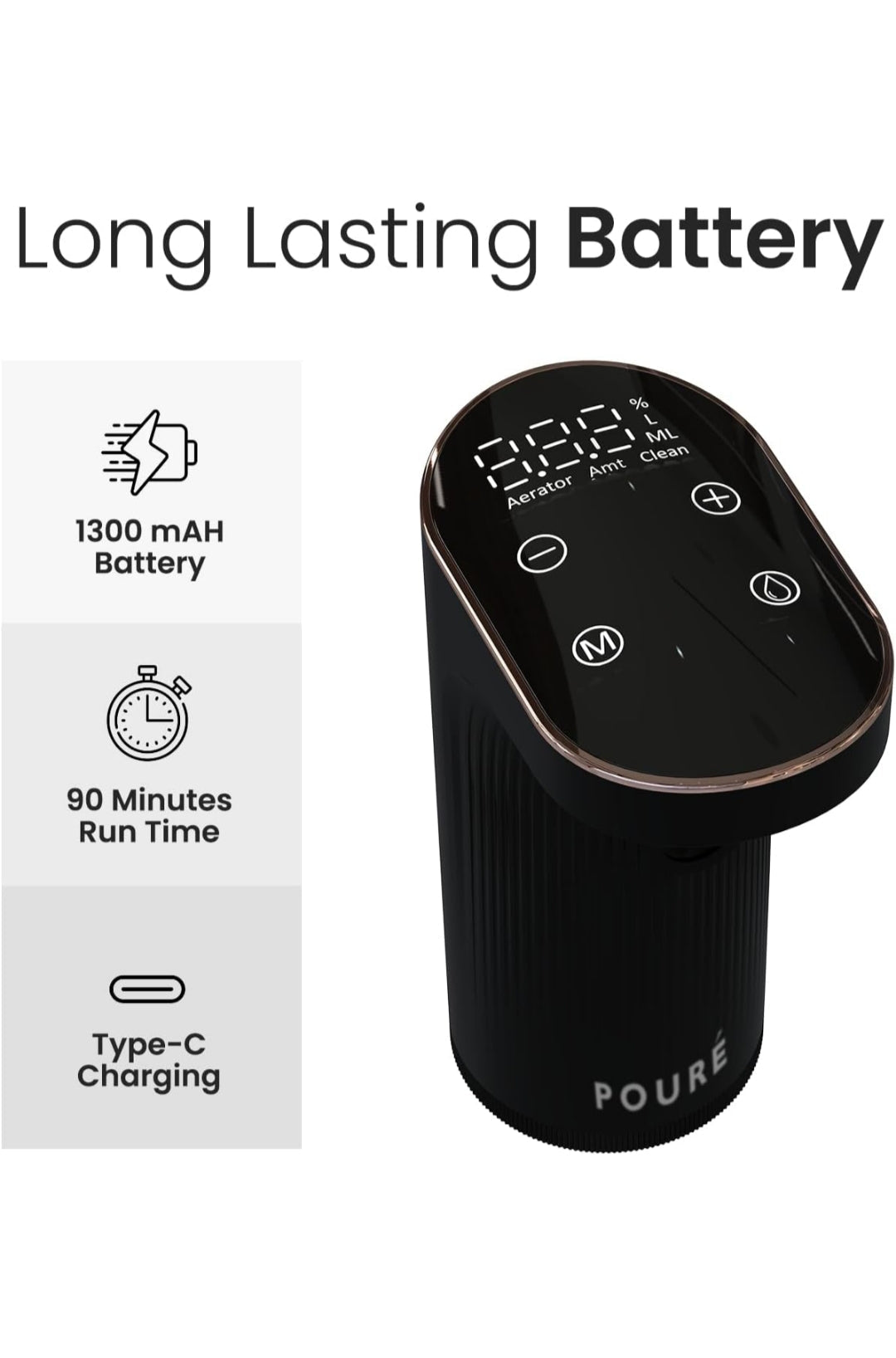 STöK (ST-AD01) Smart Alcohol Dispenser and Wine Aerator, Peg Measurer Dispenses 1-999ML with Instant Wine Aeration and Self Cleaning