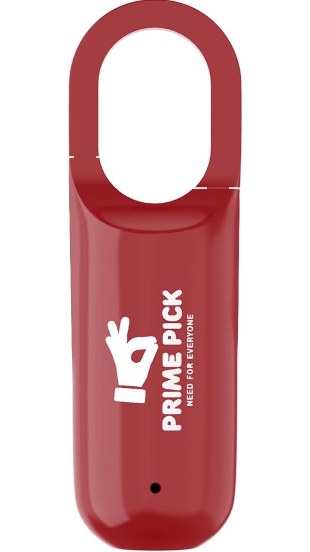 PRIME PICK Secure Fingerprint Padlock, Mini Black Padlock Fingerprint Lock, Long Standby Time USB Charge Keyless Padlock for Gym School Locker, House Door, Travel Luggage, Backpack - Red 1 Pack