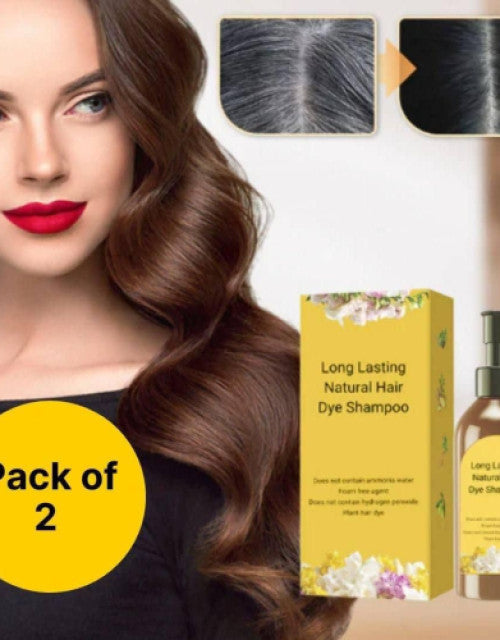Long Lasting Natural Hair Dye Shampoo ( PACK OF 2)
