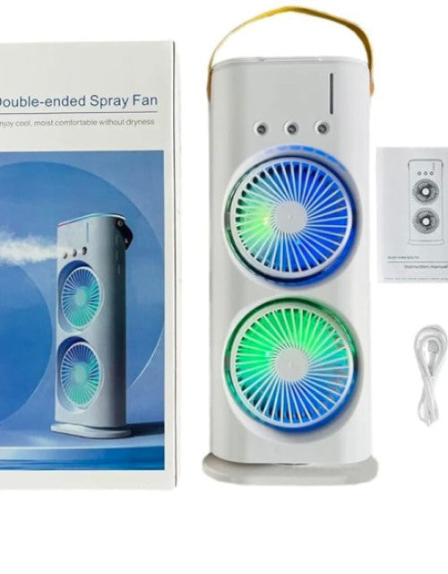 Portable Fan Double Ended Spray Fan Desk Fan with Cooler USB Rechargeable Mini Desktop Table Cooling Fan