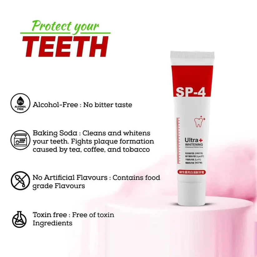 SP-4 Probiotic Whitening Toothpaste, Teeth Whitening Toothpaste (Pack of 1)